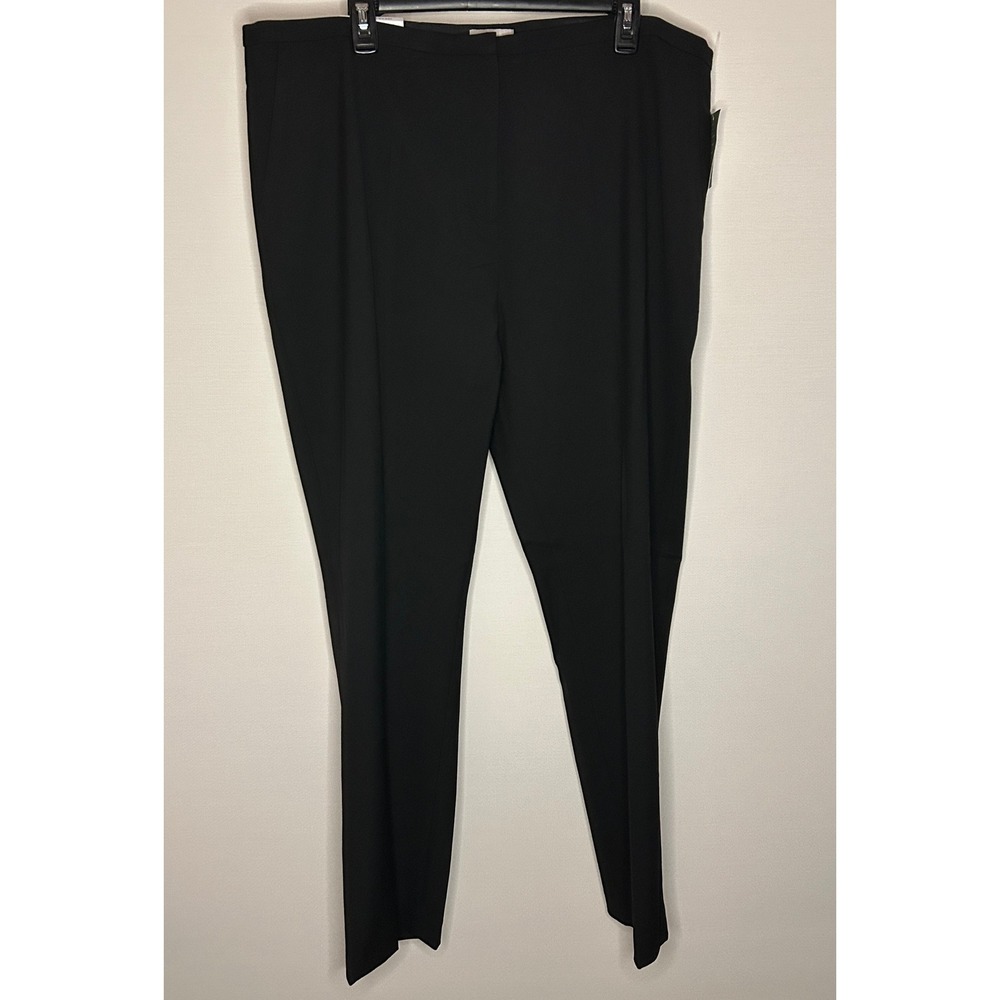 H&M Slim Slacks Regular Waist Full Length Black Trouser Pants Women Plus 20 NWT
